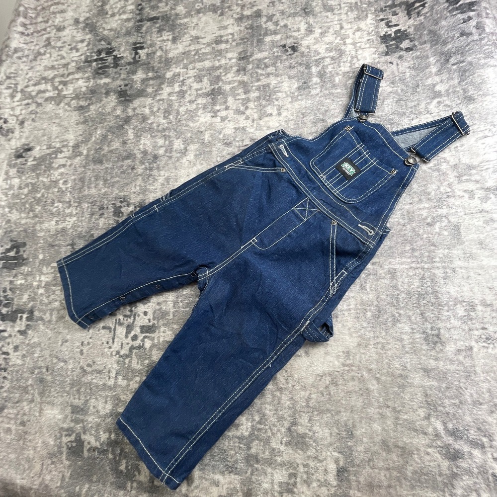 Key Overalls Youth 24 Months Dark Blue Jean Denim Bib Toddler Carpenter